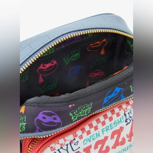 NWT Loungefly Teenage Mutant Ninja Turtles Pizza Box Crossbody(BoxLunch Exclus.) - Picture 4 of 6